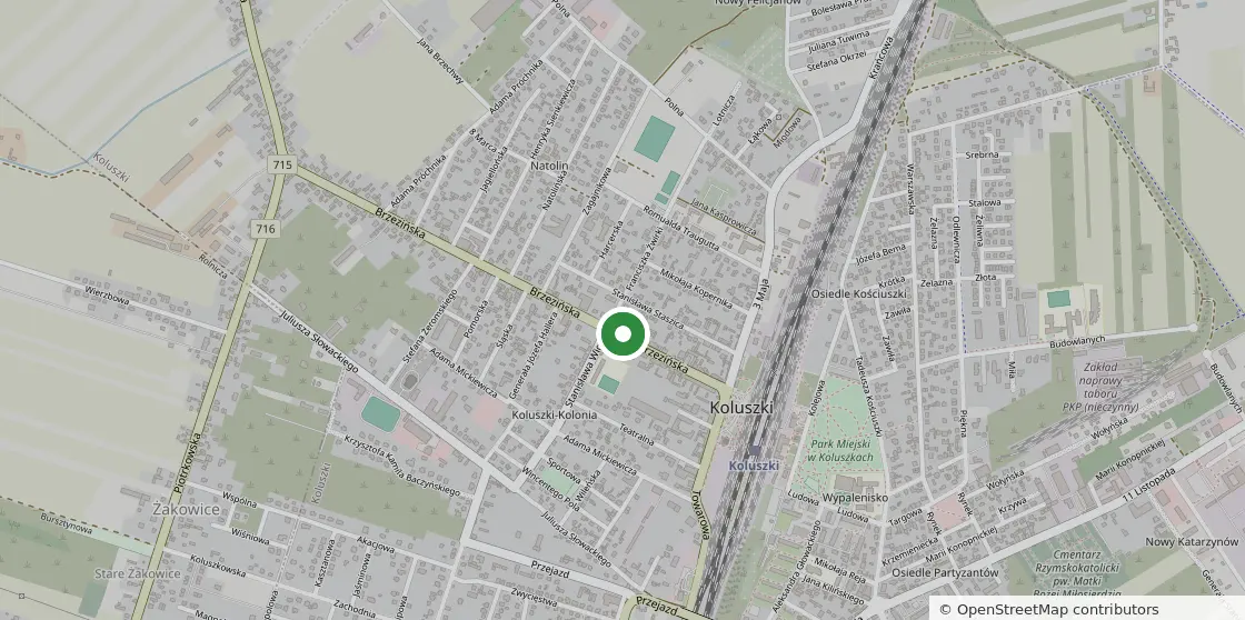 Mapa: GREEN Sufity Napinane, ul. Brzezińska 33, Koluszki